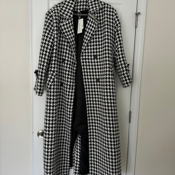 Commense Jackets & Blazers - Commense Oversized Houndstooth Tweed Trench Coat
